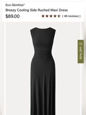 NWT OGL move breezy cooling side rouched maxi Dress black L